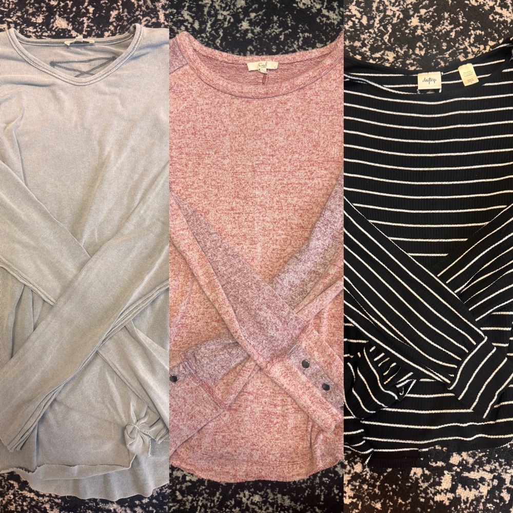 Easel & Daytrip Long sleeve Tops -see notes for size information.